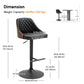 Set of 2 Swivel Adjustable Bar Stools - Black