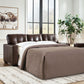 Santorine - Dark Brown - Queen Sofa Sleeper - Leather Match