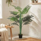 5FT Artificial Palm Tree, Fake Tropical Tree with Lifelike Leaves, Faux Plant in Pot for Indoor Decoration, Green