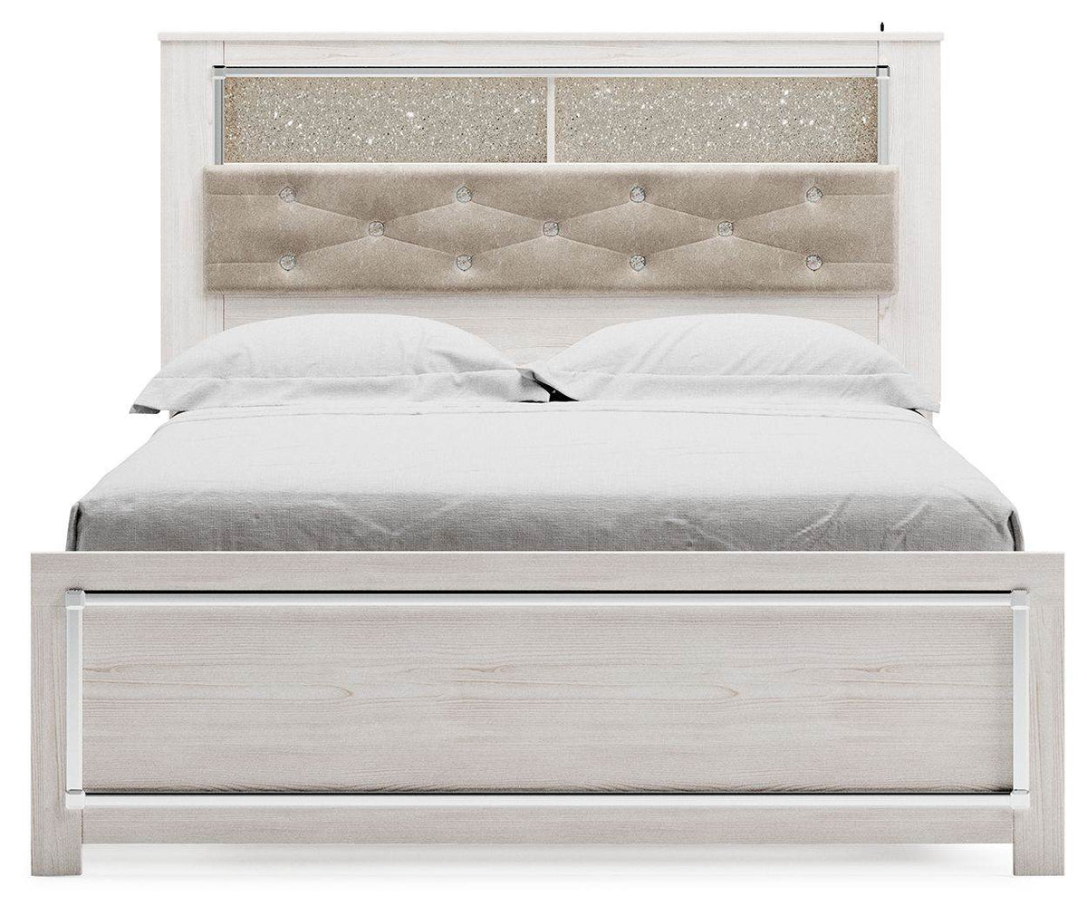Altyra - White - Queen Panel Bookcase Bed With Roll Slats - Forward Furniture