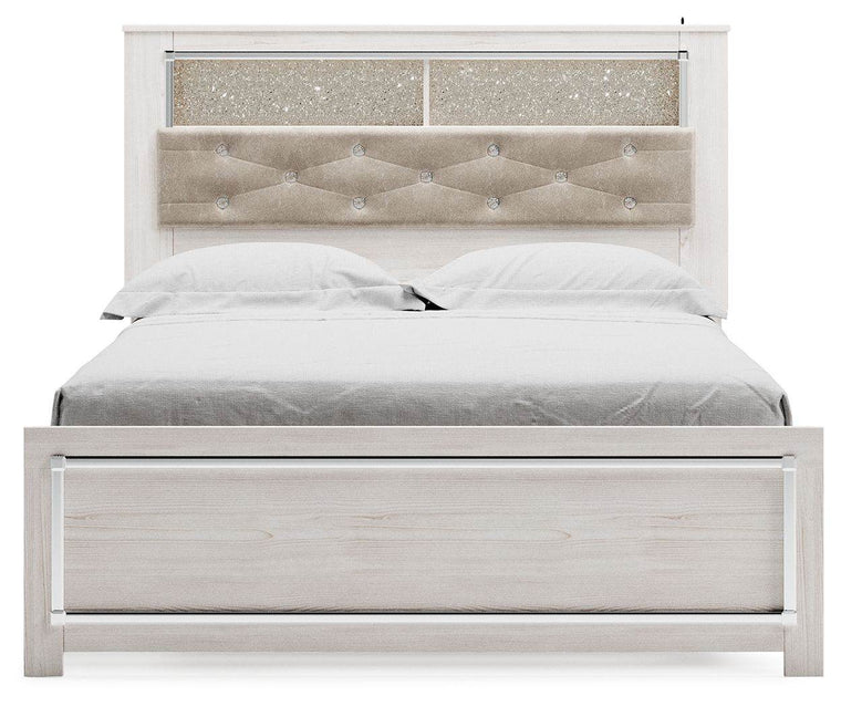 Altyra - White - Queen Panel Bookcase Bed With Roll Slats - Forward Furniture