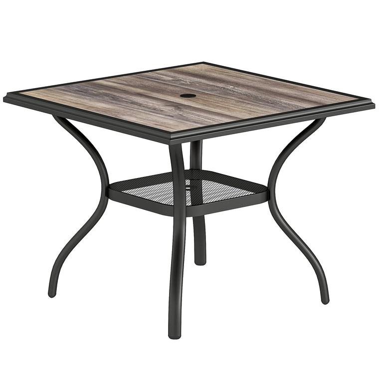 Square Dining Table for 4 with Faux Wood Top
