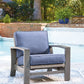 Half Moon Beach - Spring Lounge Chair - Blue / Gray