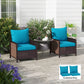4-Piece Seat Cushion Pillows Replacement, Patio Chair Cushions Set with Back for Indoor Outdoor, Turquoise