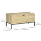 Storage Bench, Lift Top Storage Chest, Shoe Bench with Safety Hinges and Steel Legs, Storage Trunk for Bedroom, Entryway, 35.4x17.7x17.7 Inches, Natural