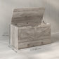 31.5 Inches Storage Chest, Storage Trunk with 2 Safety Hinges for Living Room, Grey Wood Grain