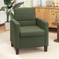 Fabric Accent Chair, Modern Armchair with Seat Cushion and Non-Slip Pads for Living Room, Bedroom, Dark Green