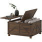 Coffee Table with Lift Top, 32" Farmhouse Center Table with Hidden Compartment for Living Room, Brown Wood Grain