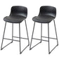 Modern Bar Stools Set of 2, PU Leather Barstools, Counter Height Kitchen Chairs for Breakfast Bars, Dining Room, Black