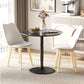 Modern Kitchen Table for 2 People, Round Dining Table with Steel Base for Living Room, Dining Room, Black