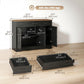 43" Farmhouse Sideboard Buffet Cabinet with 3 Barn Doors - Black