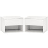 Floating Nightstand Set of 2 with Drawer - White