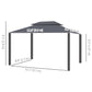 13' x 10' Patio Gazebo, Double Roof Outdoor Gazebo Canopy Shelter with Netting & Curtains, Strong Aluminum Frame, Black