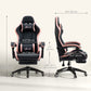 Computer Gaming Chair, PU Leather Office Desk Chair with Footrest, Swivel Wheels, 135° Reclining Back, Black