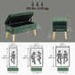 Storage Ottoman with Lid, Velvet Upholstered Storage Bench with Wood Legs for Living Room, Dark Green