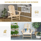 Wood Adirondack Chair, Outdoor Patio Muskoka Chair with Slatted Design for Deck, Garden, Backyard, Fire Pit, Natural