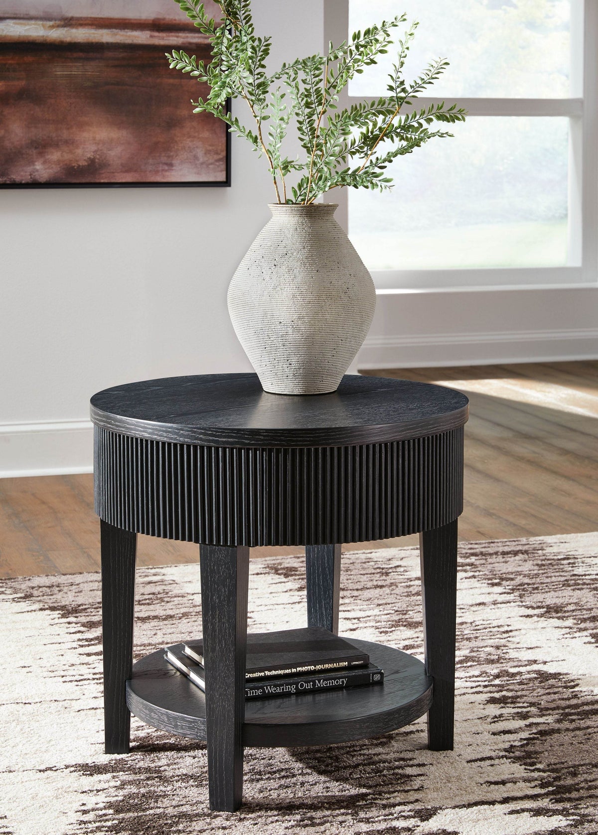 Marstream - Black - Round End Table - Forward Furniture