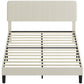 Queen Platform Bed Frame with Adjustable Headboard - Light Grey