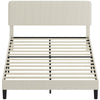 Queen Platform Bed Frame with Adjustable Headboard - Light Grey