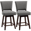 Swivel Counter Height Bar Stools Set of 2 - Dark Grey