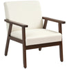 Cushioned Upholstered Accent Armchair - Cream White