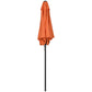 6.6FT Patio Umbrella, Outdoor Parasol with 6 Solid Ribs, Orange