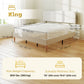 King Size Bed Frame with Adjustable Headboard Upholstered Platform Bed Frame with Wood Slat Support Noise Free White