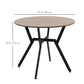 35" Round Dining Table with Steel Frame - Brown