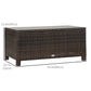 Rattan Wicker Coffee Table with Glass Top Outdoor Garden Patio Furniture Brown Tempered