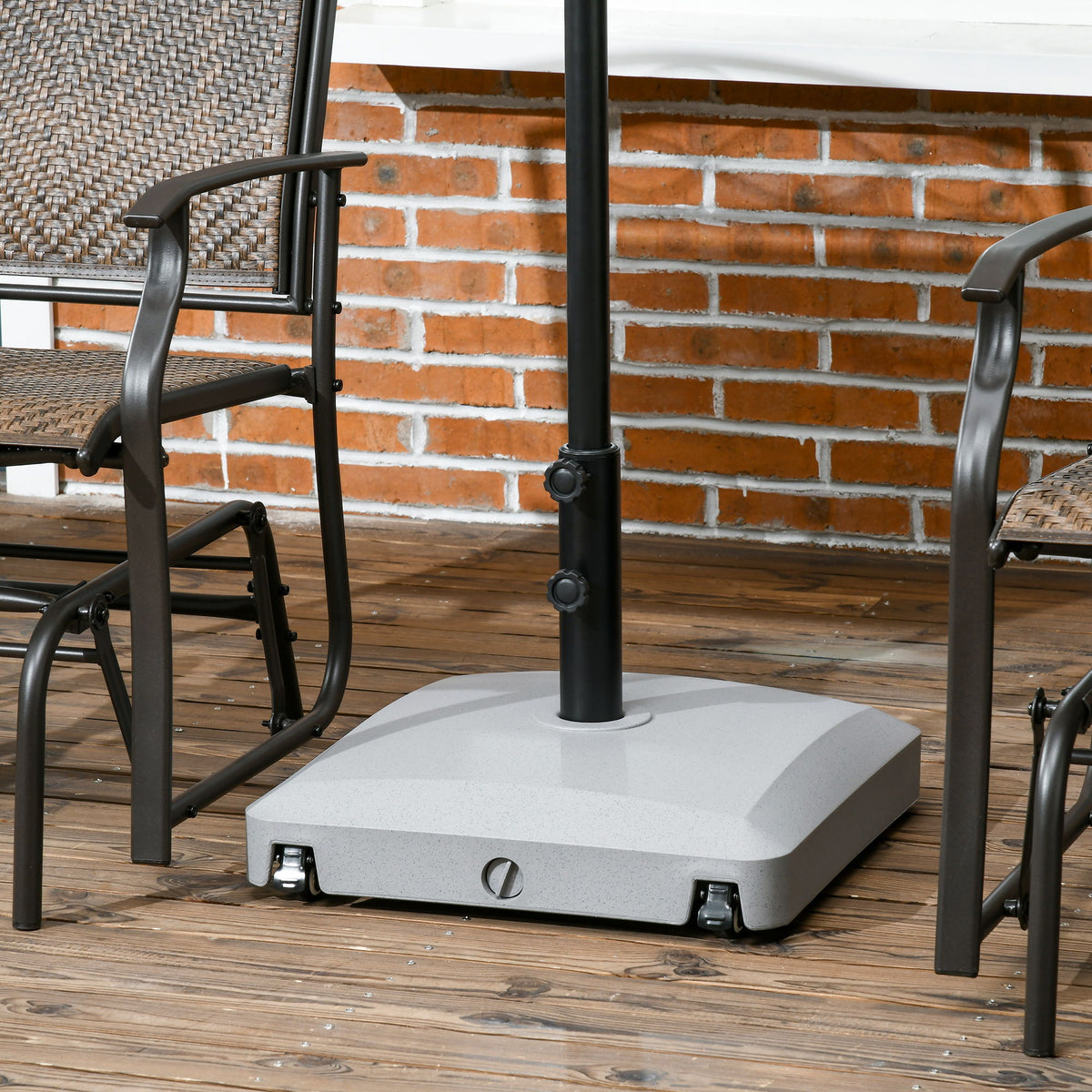 66 lb Heavy Duty Patio Umbrella Stand Filled Umbrella Holder Market Umbrella Base for Outdoor Garden Backyard Light Grey