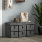 Shoe Bench with Seat, Shoe Storage Bench with Cushion and 6 Fabric Drawers for Entryway, Hallway, Bedroom, Charcoal Grey