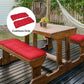 Set of 2 Patio Bench Replacement Cushions, 2 Seater Outdoor Loveseat Cushion Seat Pad, 43" x 19" x 3", Wine Red