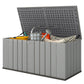 Outdoor Storage Box Large Capacity Deck Box with Lockable Lid Gas Struts for Patio Garden 125.5 gal Grey