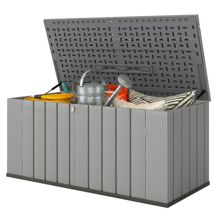 125.5-Gallon Deck Box with Lockable Lid & Gas Struts