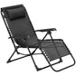 Folding Zero Gravity Chair, 5-Position Adjustable Outdoor Lounge Chair Recliner with Headrest, Black