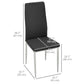 Kitchen Chairs Set of 4, Dining Chairs w/ Faux Leather Upholstery and Steel Legs for Living Room, Dining Room, Black