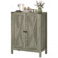 Shoe Cabinet with Barn Doors, Farmhouse Shoe Storage Cabinet with Adjustable Shelves, Holds up to 15 Pairs, Grey