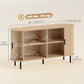 55" Mid-Century Fluted Sideboard with Sliding Doors - Natural