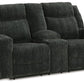 Martinglenn - Ebony - Dbl Reclining Loveseat W/Console - Fabric