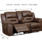 Stoneland - Chocolate - Dbl Power Reclining Loveseat With Console - Faux Leather