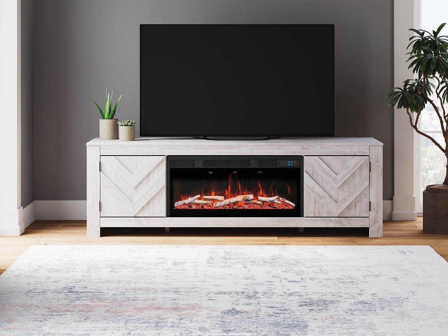 Cayboni - LG TV Stand With Fireplace Option - Forward Furniture