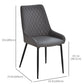 Upholstered Kitchen Chairs, Modern Dining Chairs Set of 2 with Diamond Tufting and Steel Legs for Dining Room, Grey