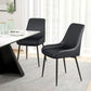 Upholstered Kitchen Chairs, Modern Dining Chairs Set of 2 with Diamond Tufting and Steel Legs for Dining Room, Black