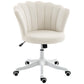 Office Chair, Armless Swivel Desk Chair with Adjustable Height, Backrest, Tilt Function for Office, Vanity, Cream