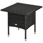 20" Patio Wicker Coffee Table, Outdoor Coffee Table with Plastic Board Underneath the Woven Tabletop for Patio, Garden, Balcony, Black