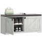 Shoe Storage Bench with Padded Seat - Light Grey