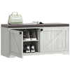 Shoe Storage Bench with Padded Seat - Light Grey