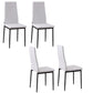 High Back Linen Dining Chairs Set of 4 - White