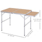 3ft Picnic Table with Slide Shelf Outdoor Portable Aluminum Folding Table 2 Adjustable Height