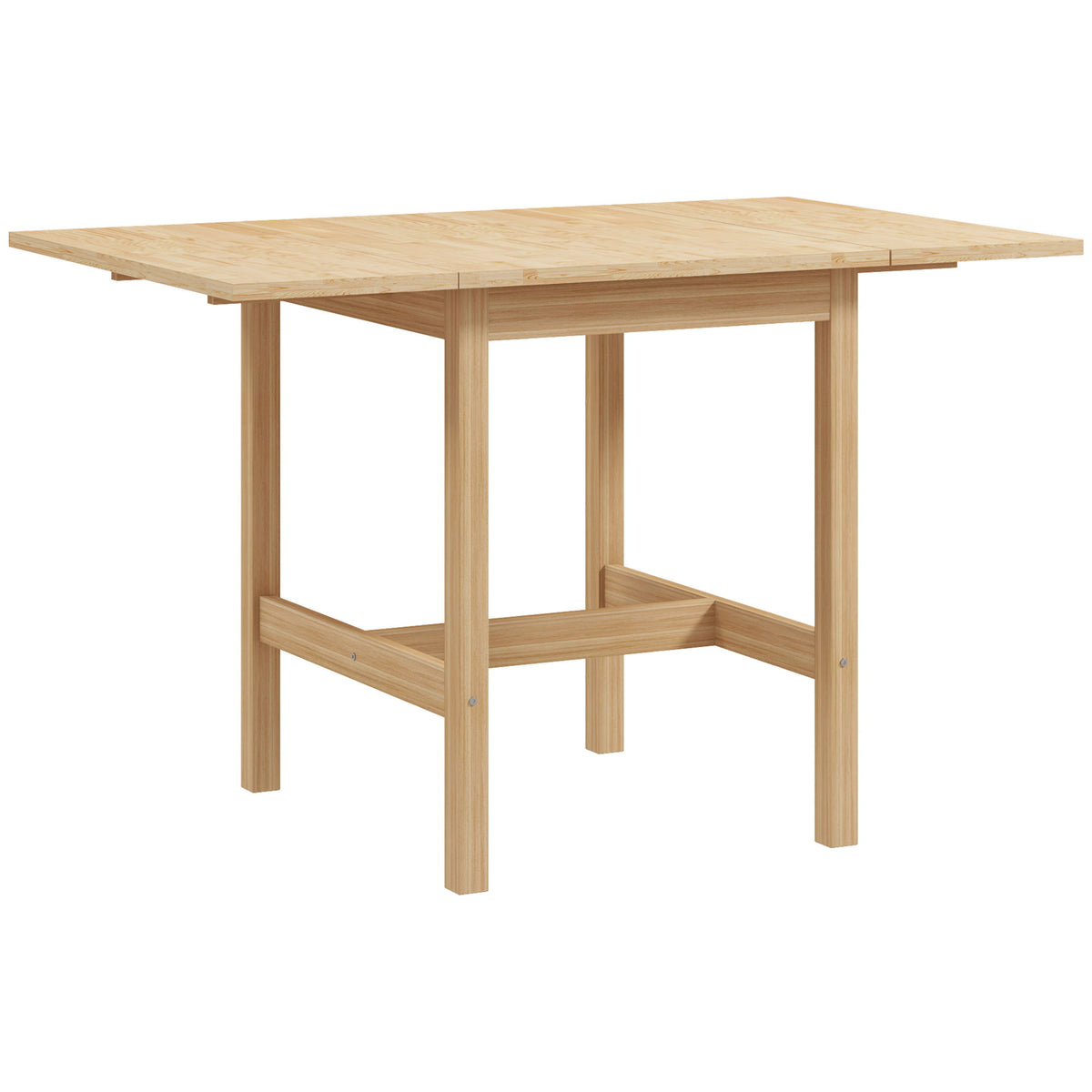 Solid Wood Kitchen Table, Farmhouse Drop Leaf Tables for Small Spaces, Folding Dining Table, Nature Wood